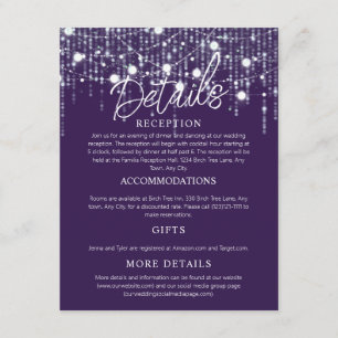 Purple & White Hanging Lights Enclosure Card