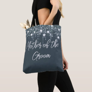Purple & White Hanging Lights Mother of the Groom Tote Bag