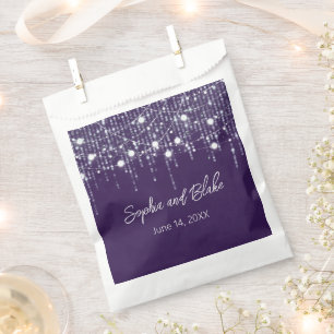 Purple & White Hanging Lights Wedding Favour Bags