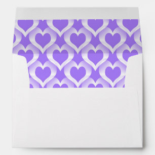 Purple White Hearts Pattern Envelope