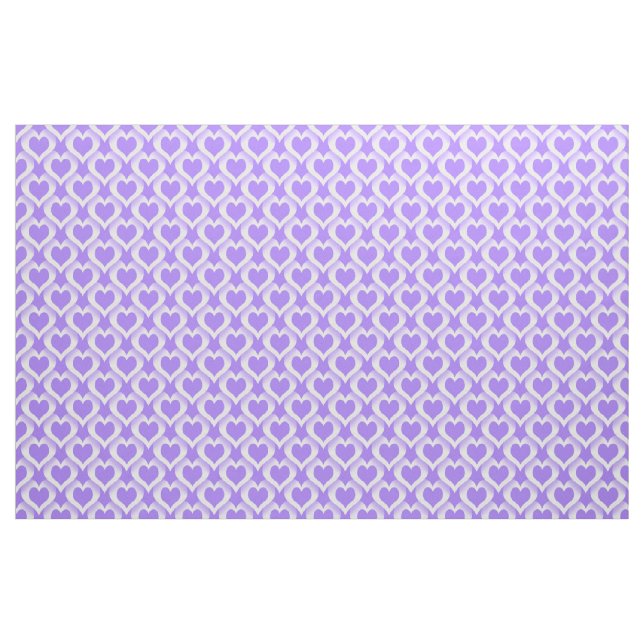 Purple White Hearts Pattern Fabric (Fat Quarter)