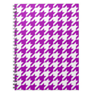 Purple White Houndstooth Check Notebook
