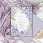 Purple White Hydrangeas Floral Wedding Invitation<br><div class="desc">Beautiful purple and white watercolor hydrangeas on a purple background. Purple coordinating triple frame adds to the elegance of this wedding invitation.  Lovely cascading full bloom flowers.  A lovely wedding invite for any season wedding.</div>