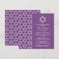 Purple & White Jewish Star Of David Bat Mitzvah