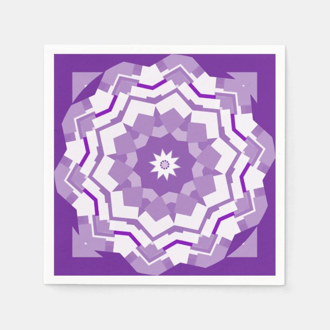 Purple/White Kaleidoscope Napkin (Front)