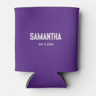 Purple &white monogram name Cooler