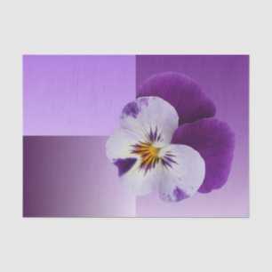 Purple white pansy cutout tissue paper