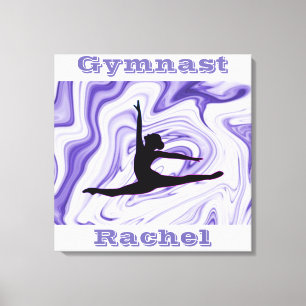 Purple & White Personalised Stretched Canvas Print