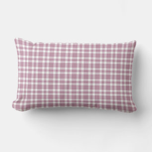 Purple White Plaid Pattern Lumbar Cushion