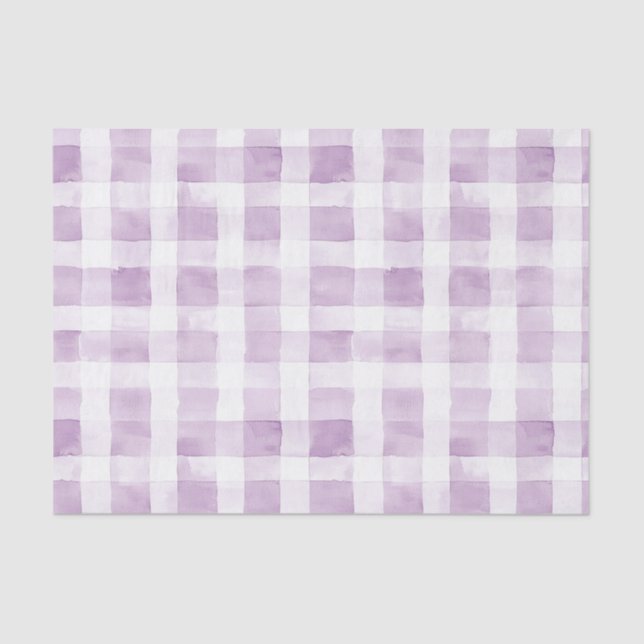 Purple White Plaid Stripes  Tissue Paper (Front)