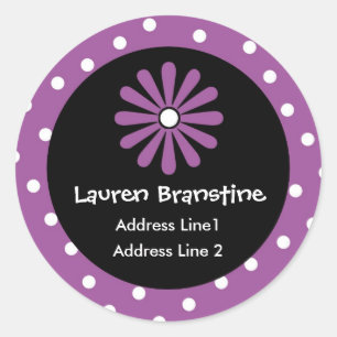 Purple & White Polka Dot Address Labels