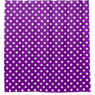 Purple White Polka Dots Design Shower Curtain