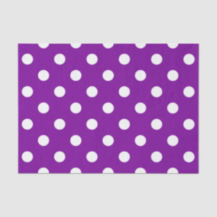 Purple White Polka Dots Design Tissue Paper