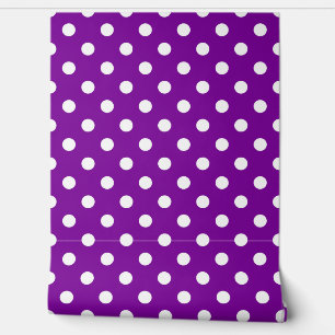 Purple White Polka Dots Pattern Wall Decor