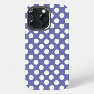 purple white polka dots periwinkle iPhone 13 pro case
