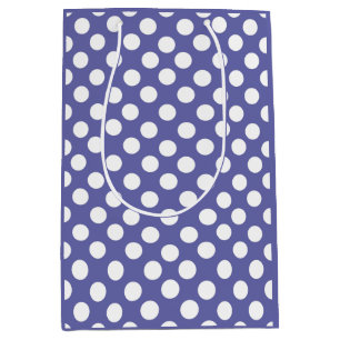 purple white polka dots periwinkle medium gift bag