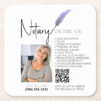 Purple & White QR Code Notary Promotional