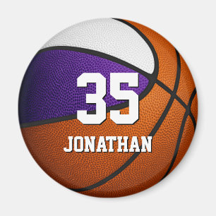 purple white realistic basketball boys girls magnet