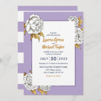 Purple White Rose Carnation Spring Floral Wedding