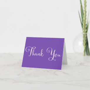 Purple White Script Personalised Wedding Thank you