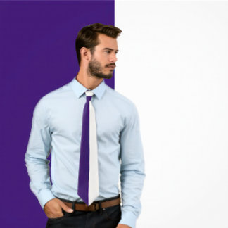 Purple & White Split Colour Design Tie