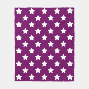 Purple White Stars Pattern Decorative Fleece Blanket