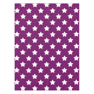 Purple White Stars Pattern Decorative Tablecloth