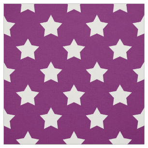 Purple White Stars Pattern Decorative Textile Fabric