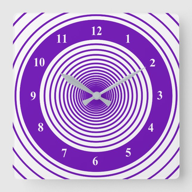 Purple White Striped Clock or Choose Your Colours (Front)
