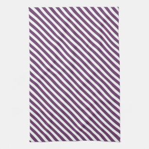 Purple & White Striped Pattern Tea Towel