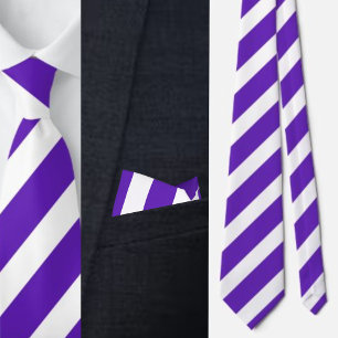 Purple White Striped Pattern          Tie