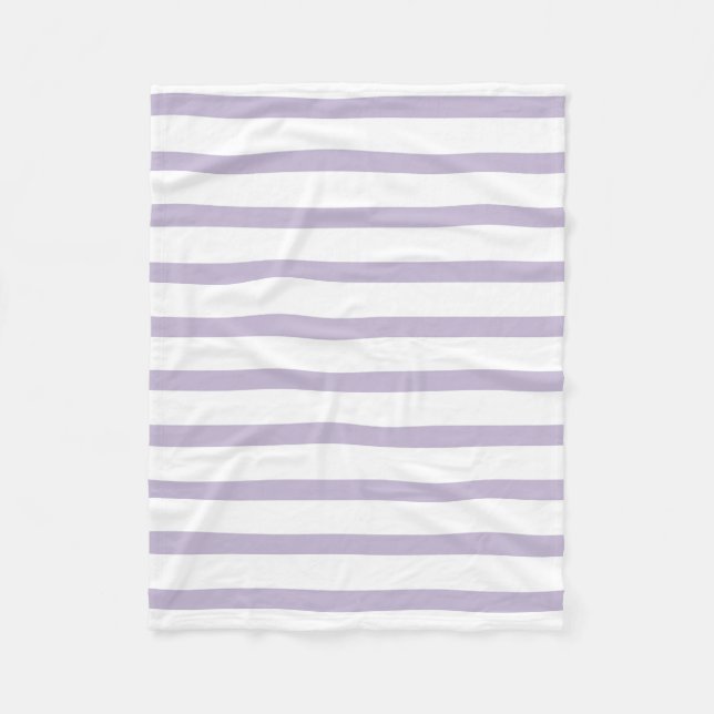 Purple & White Stripes Fleece Blanket (Front)