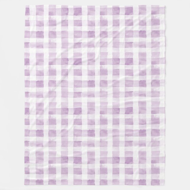 Purple White Stripes  Fleece Blanket (Front)