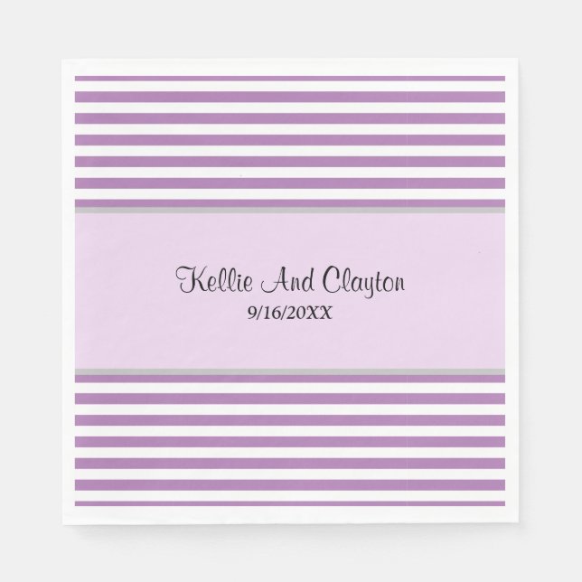Purple/White Stripes Napkins (Front)