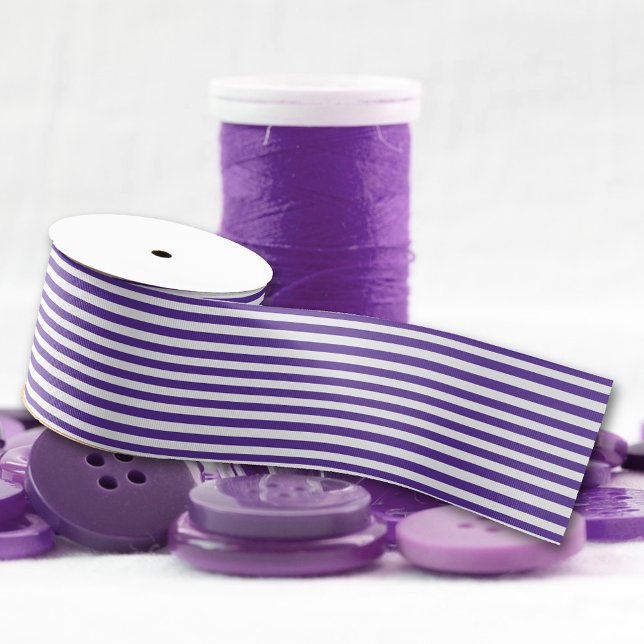 Purple-White Stripes Pattern Grosgrain Ribbon (Creator Uploaded)
