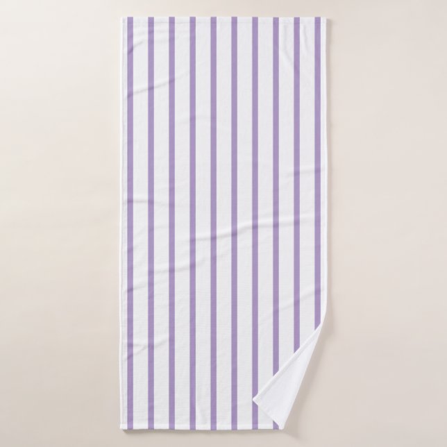 Purple White Stripes Seamless Pattern Bath Towel (Bath Towel)