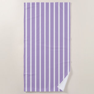 Purple White Stripes Seamless Pattern Beach Towel