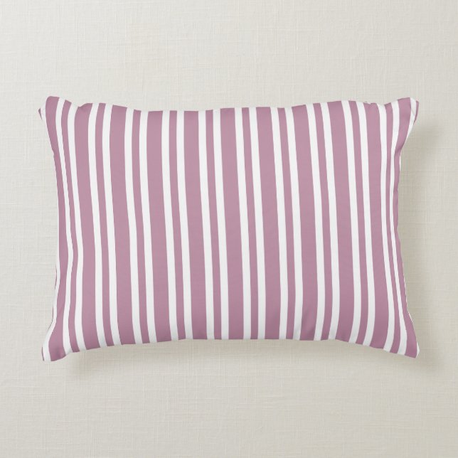 Purple White Stripes Seamless Pattern Decorative Cushion (Front)