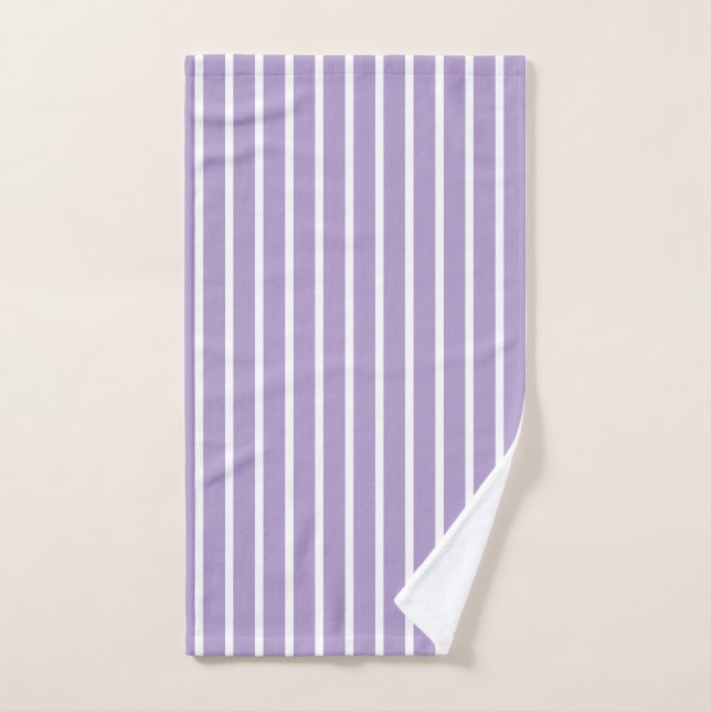 Purple White Stripes Seamless Pattern Hand Towel (Hand Towel)