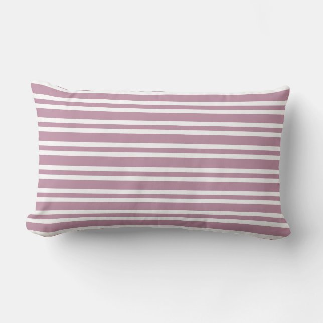 Purple White Stripes Seamless Pattern Lumbar Cushion (Front)