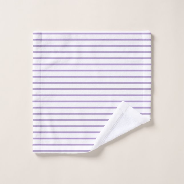 Purple White Stripes Seamless Pattern Wash Cloth (Wash Cloth)