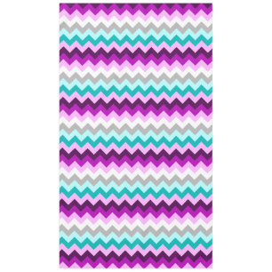 Purple White Teal Chevrons Large Tablecloth