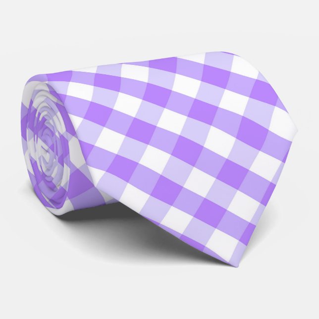 Purple white tiled pattern  tie (Rolled)