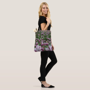 Purple & White Tulips Tote Bag