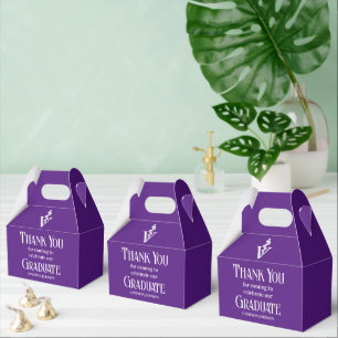 Purple White Veterinary School Graduation Party Favour Box