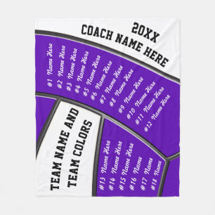 Purple, White Volleyball Coach Gifts Personalised Fleece Blanket