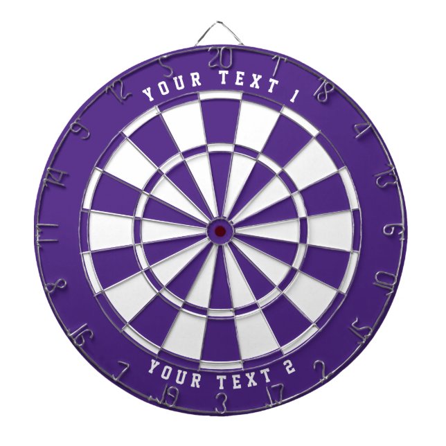 Purple & White | Wide-Spaced Sports Font Dartboard (Front)