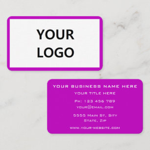 Purple White Your Company Professional Personalise Business Card