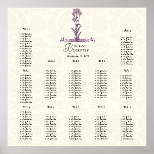 Purple Wild Flower Branch Seating Chart
