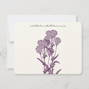 Purple Wild Flower Branch Wedding RSVP Card